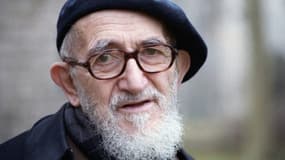 L'Abbé Pierre, le 5 décembre 1987 à Saint-Wandrille, en Seine-Maritime