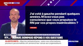 Marche contre l'antisémitisme: "Certains de mes collègues participeront ailleurs en France car les messages d'appel excluaient la participation de l'extrême droite", souligne Manuel Bompard
