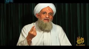 Capture d'écran transmise le 26 octobre 2012 par Site Intelligence Group montrant le leader d'Al-Qaïda Ayman Zawahiri dans une vidéo de propagande du groupe islamiste.