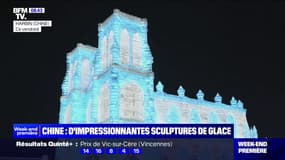 En Chine, les images d'impressionnantes de sculptures de glace illuminées 