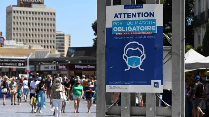 Port du masque obligatoire a Montpellier dans l Herault le 27 juillet 2021 1075008