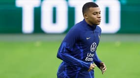 Kylian Mbappé à l'entraînement avec les Bleus, 12 octobre 2023