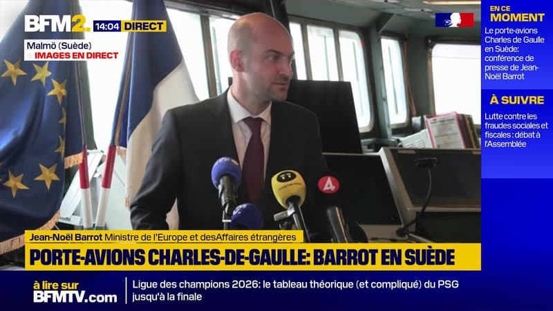 Drone près du Charles-de-Gaulle: la sécurité du porte-avions n'a pas été mise en cause, assure Jean-Noël Barrot