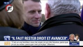 "Je n'ai pas l'habitude de me laisser embêter" répond Macron à un vétéran qui le soutient sur Pétain