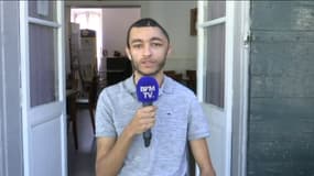 Victime d'un tir de LBD à Marseille, Hedi témoigne sur BFMTV le 31 juillet 2023.