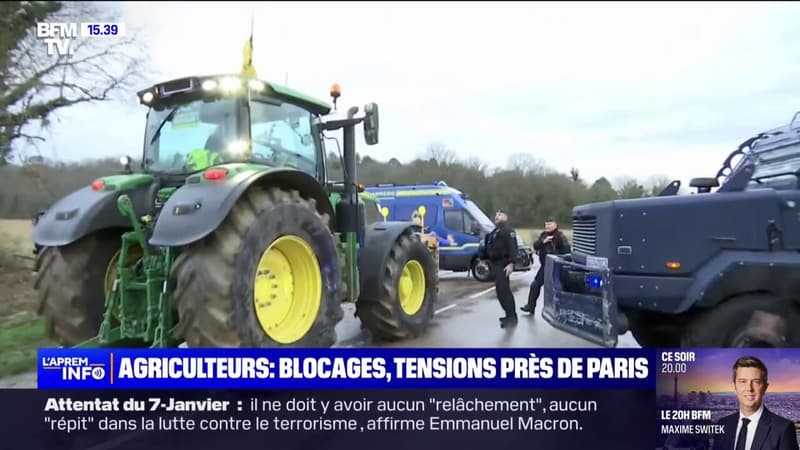 Blocages, tensions... Les agriculteurs en colère sont mobilisés près de Paris