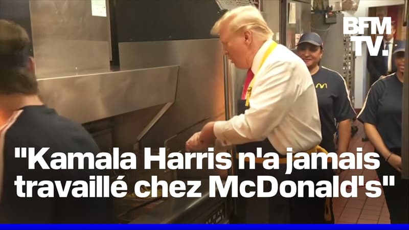 Donald Trump fait des frites dans un McDonald's et attaque Kamala Harris