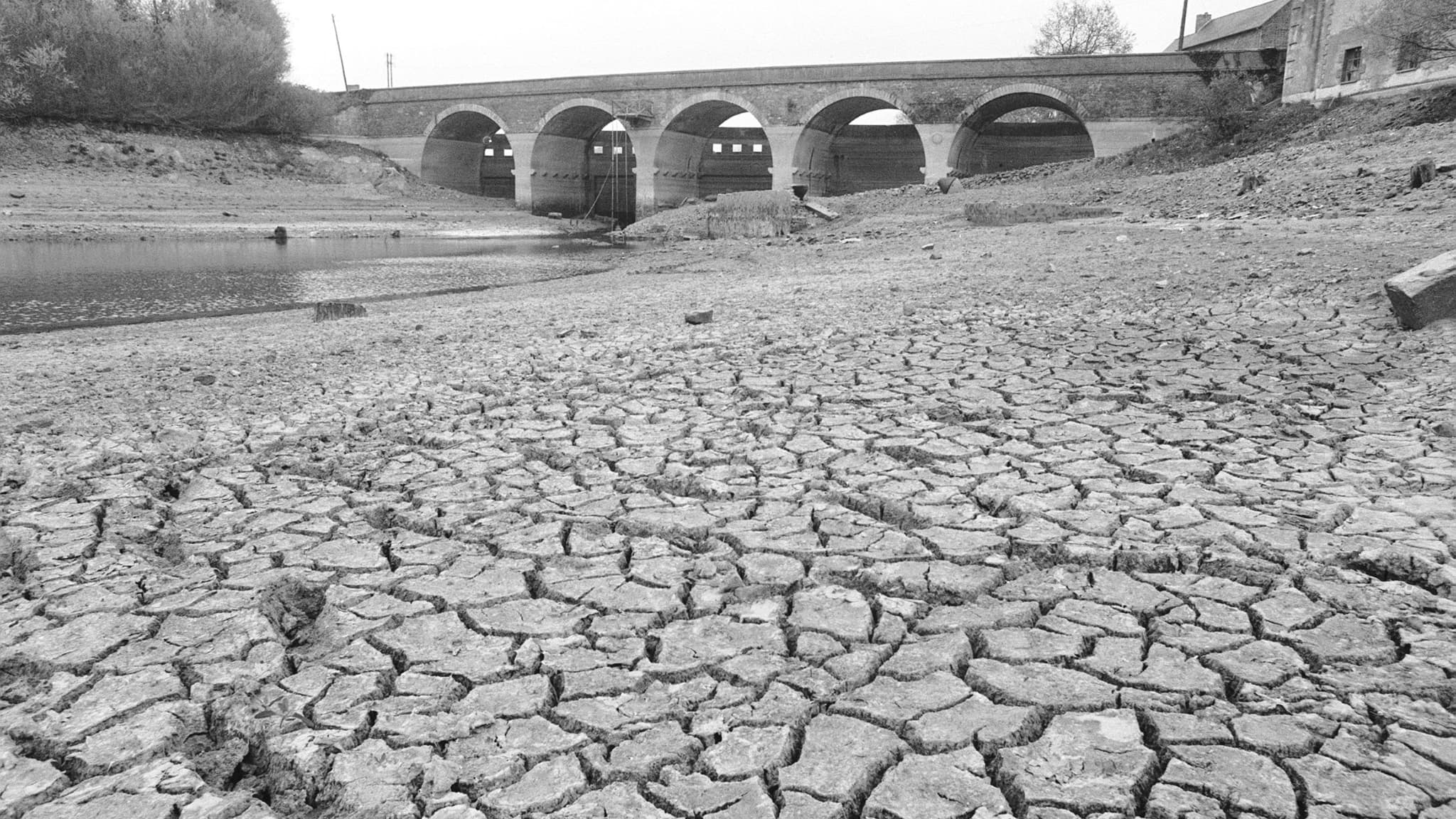Photo de la rive d'un fleuve asséché prise en Bretagne le 23 avril 1976. Photo de la rive d'un fleuve asséché prise en Bretagne le 23 avril 1976.