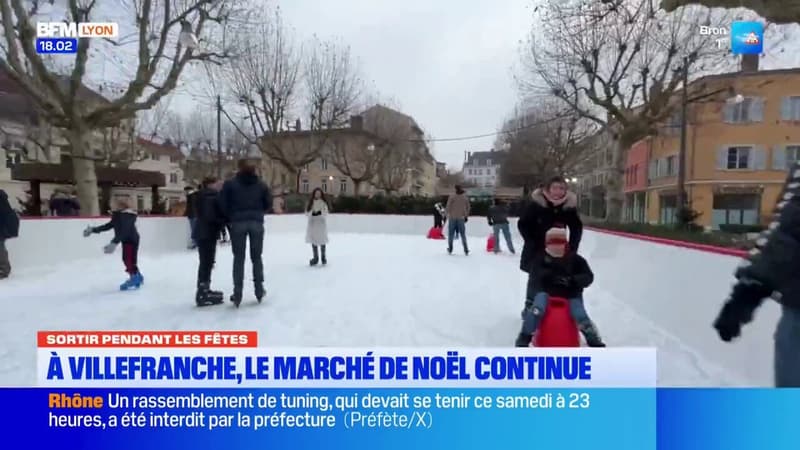 À Villefranche-sur-Saône, la patinoire du marché de Noël continue