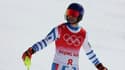 Alexis Pinturault dans l'aire d'arrivée de la 2e manche de slalom des Jeux de Pékin, le 16 février 2022 
