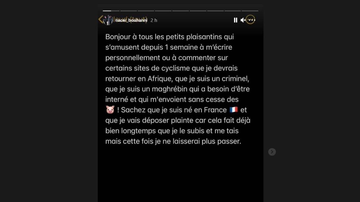 Le message de Nacer Bouhanni Le message de Nacer Bouhanni