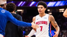 Killian Hayes lors de Sacramento-Detroit (120-133), le 7 février 2024
