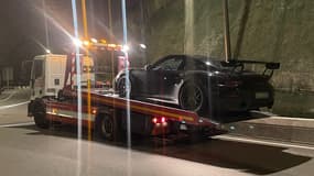 Une Porsche saisie par la gendarmerie après avoir été contrôlé à 208km/h sur l'A8 le vendredi 10 novembre 2023.
