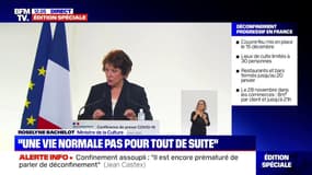 Roselyne Bachelot: "Les spectacles devront se terminer à 21 heures, le billet servant de preuve pour rentrer sereinement chez soi"