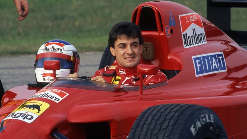Jean Alesi au volant de sa Ferrari le 1er mars 1993