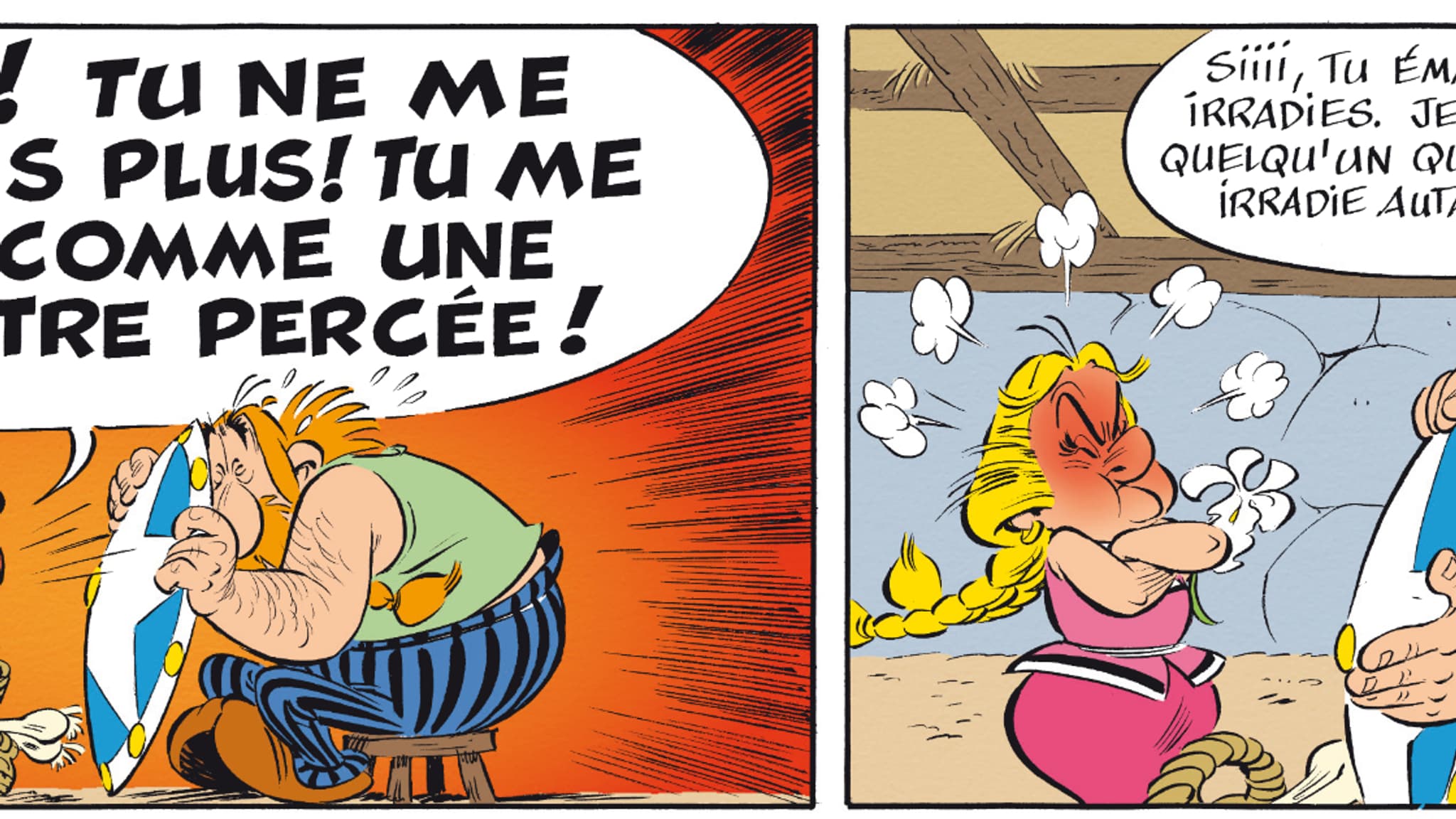 Deux cases de "L'Iris blanc", le 40e tome d'"Astérix" Deux cases de "L'Iris blanc", le 40e tome d'"Astérix"