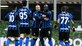 Romelu Lukaku et Christian Eriksen, à Milan le 14 février 2021