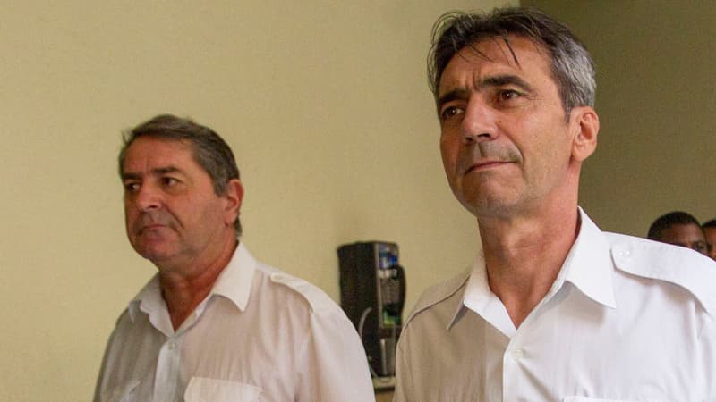Pascal Fauret (à gauche) et Bruno Odos, le 12 mai 2014 à Saint-Domingue. 