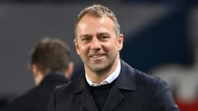 L'entraîneur du Bayern Munich, Hansi Flick, lors du quart de finale retour de la Ligue des champions contre le Paris-SG, au Parc des Princes, le 13 avril 2021