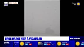 Un gros orage de pluie et de grêle entre Vidauban et le Luc