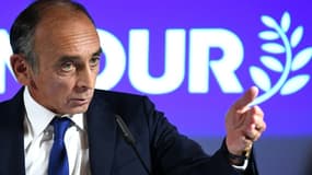 Le candidat à la présidentielle Eric Zemmour lors de ses voeux à la presse, le 10 janvier 2022 à Paris