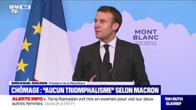 Pour Emmanuel Macron, la baisse du chômage est "une très bonne nouvelle" mais "la bataille n'est pas gagnée"