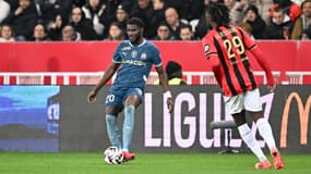 Lilian Brassier lors du match Nice-OM (2-0, L1), le 26 janvier 2025