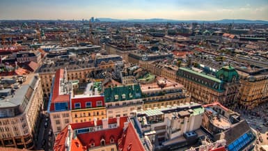 Vue aérienne de la ville de Vienne.