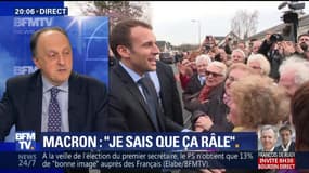 Hausse de la CSG: Emmanuel Macron "assume" face aux retraités à Tours