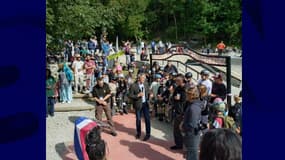 Le portique du skatepark de Saint-Jean-de-Maurienne lors de son inauguration le 14 septembre 2024