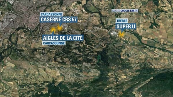 La carte des lieux des attaques. La carte des lieux des attaques.