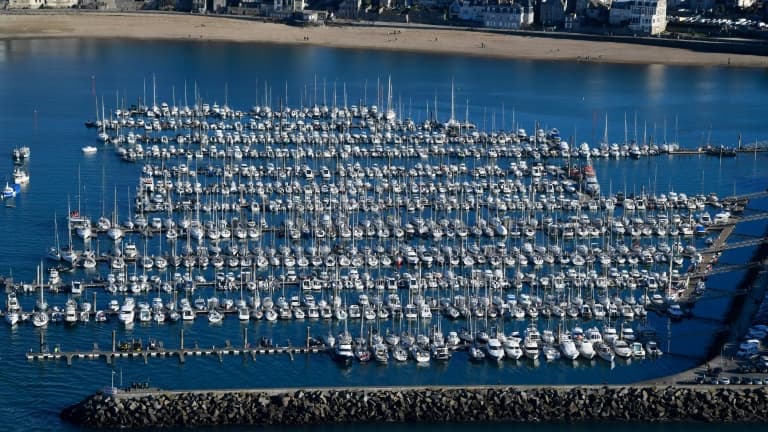 Vue aérienne du port de Saint-Malo, le 2 novembre 2018