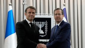 Le président Emmanuel Macron et son homologue israélien Isaac Herzog le 24 octobre 2023 