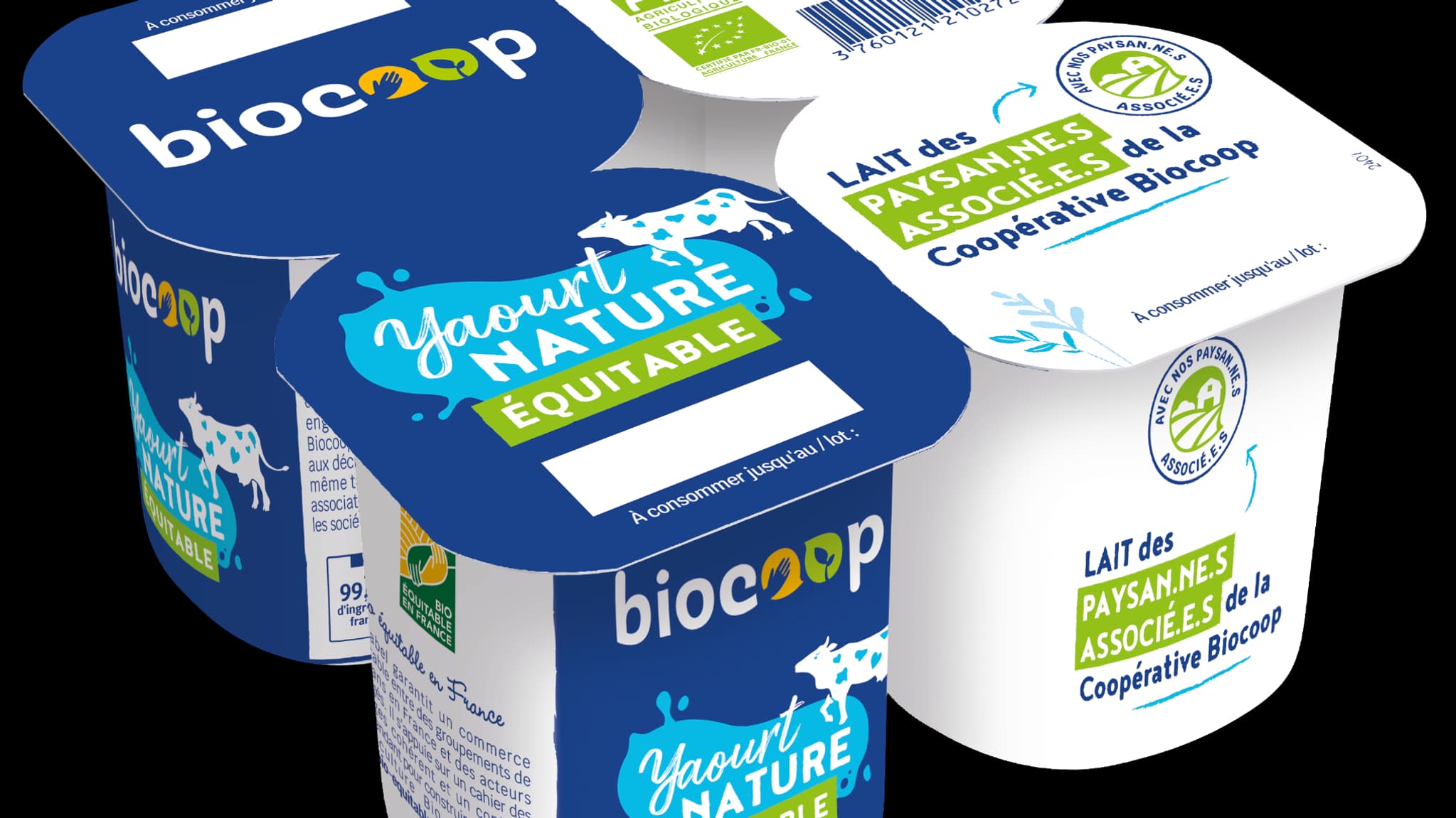 Les yaourts nature Biocoop affichent l'Origin'info