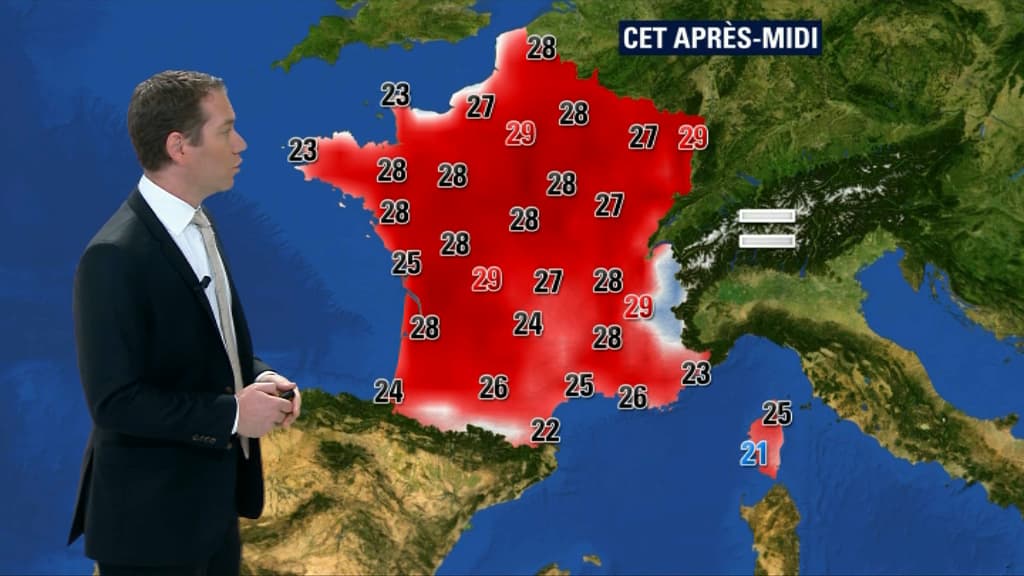 Les températures de ce vendredi après-midi Les températures de ce vendredi après-midi