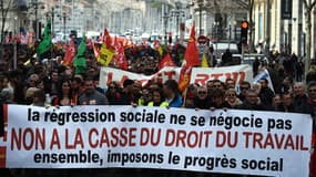 Manifestation contre la loi Travail le 9 mars 2016 à Marseille.