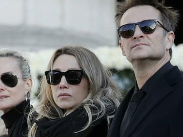 Laeticia Hallyday, Laura Smet et David Hallyday à l'hommage rendu à Johnny en décembre 2017.