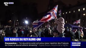 Les Britanniques fêtent leur départ de l'Union européenne devant le Parlement de Londres