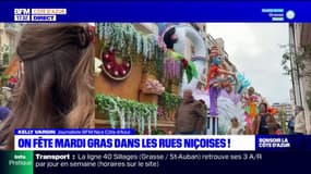 Les chars défilent dans les rues niçoises pour mardi gras 