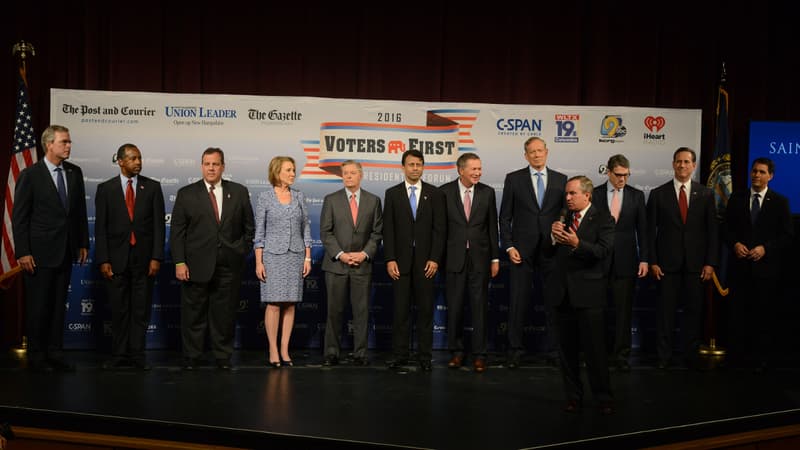 Une partie des candidats républicains au College Saint Anselm, le 3 août 2015