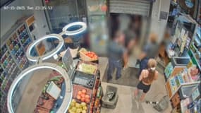 Le cambrioleur d'une épicerie de Nice en train de se faire interpeller par la police