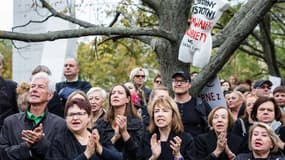 Manifestation contre une proposition de loi bannissant l'avortement à Varsovie en Pologne le 1er octobre 2016