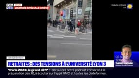 Grève du 28 mars: des tensions entre étudiants devant l'université Lyon 3