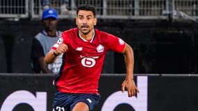 Le milieu de Lille Benjamin André lors du barrage aller de Ligue des champions contre le Slavia Prague, le 20 août 2024