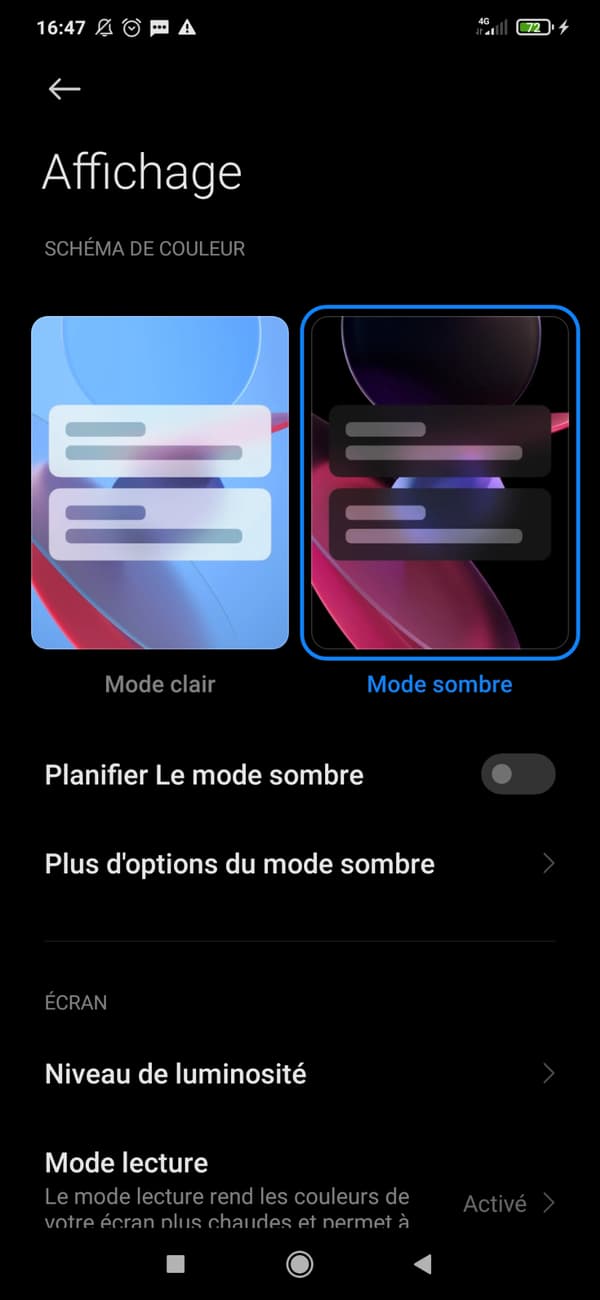 Screenshot “Sombre Mode”