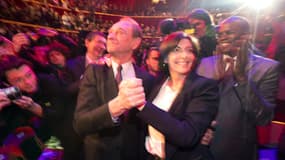 Anne Hidalgo et Bertrand Delanoë au Cirque d'Hiver, jeudi soir.