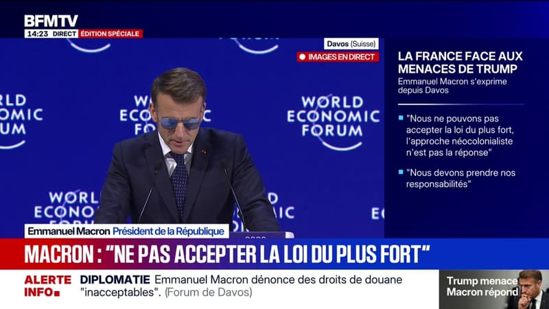 "La protection ne veut pas dire protectionnisme" prévient Emmanuel Macron à Davos mais appelle à "ne pas être naïf"