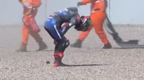Fabio Quartararo après sa chute lors de la première séance d’essais libres du Grand Prix d’Allemagne