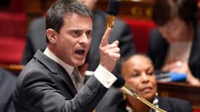 Manuel Valls, le 1er avril 2015, face à l'Assemblée nationale.