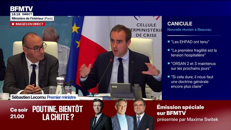 Canicule: "On a un enjeu sur les infrastructures", selon Sébastien Lecornu